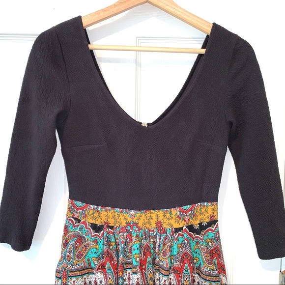 Anthropologie Maeve Paisley Fit And Flare Dress 2 - Picture 4 of 12